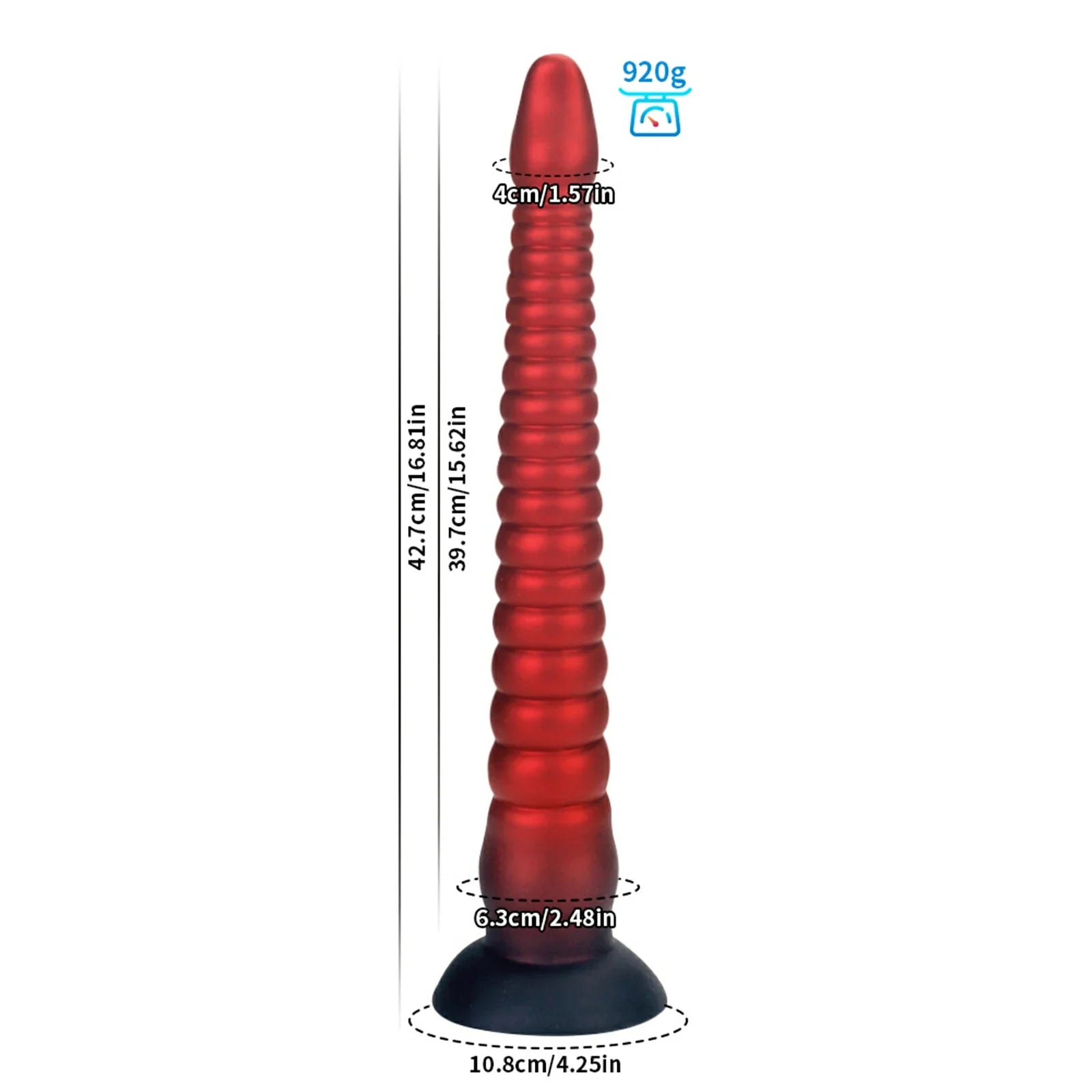 16.8 Inch Fantasy Tentacle Dildo with Ringed Texture & Suction Cup Base