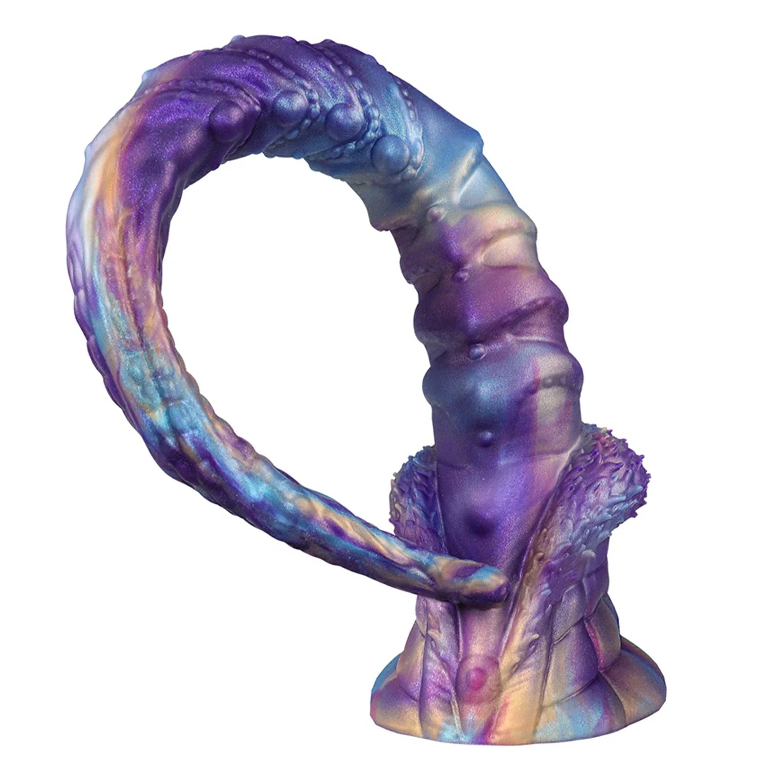 17.5 Inch Fantasy Tentacle Dildo with Ocean Swirl Texture & Suction Cup Base