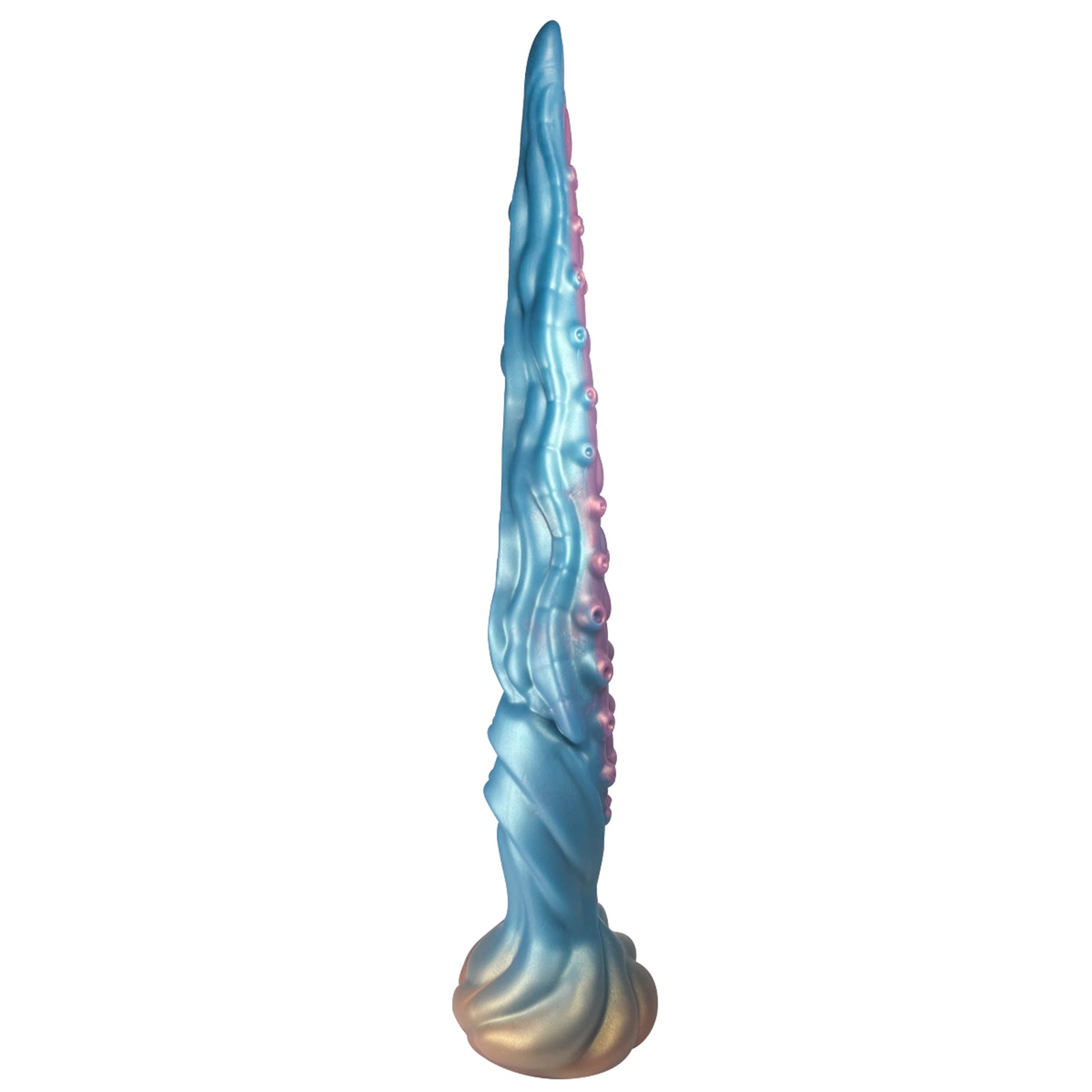 19.68 Inch Lovecraftian Octopus Tentacle Dildo with Blue-Gold Veins & Suction Cup Base