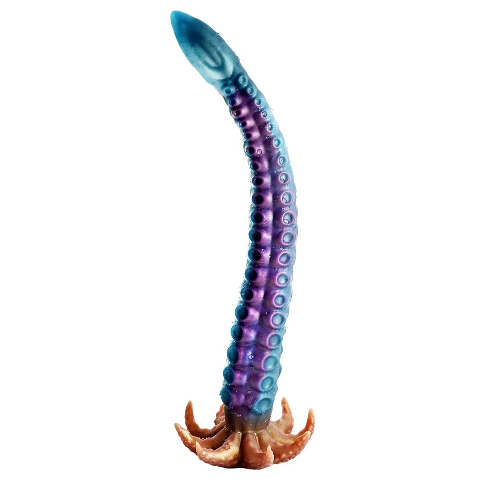 19 Inch Curved Tentacle Dildo with Textured Suckers & Clawed Suction Cup Base