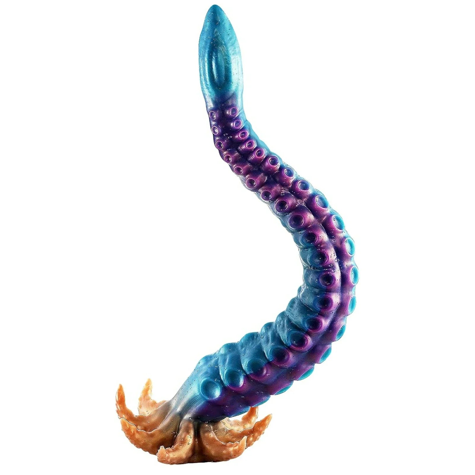 19 Inch Curved Tentacle Dildo with Textured Suckers & Clawed Suction Cup Base