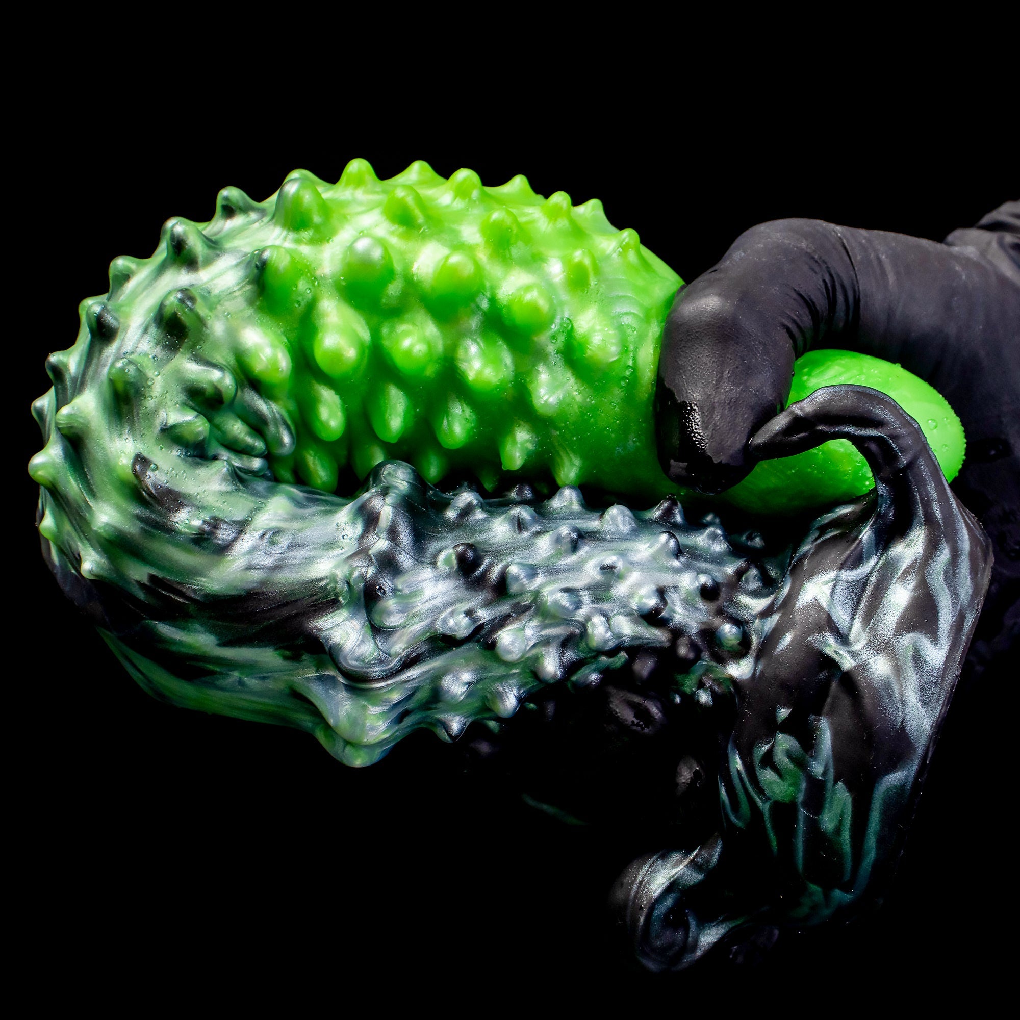 "Abyss" Spiked Dildo | Black Monster Dildo | Platinum Silicone