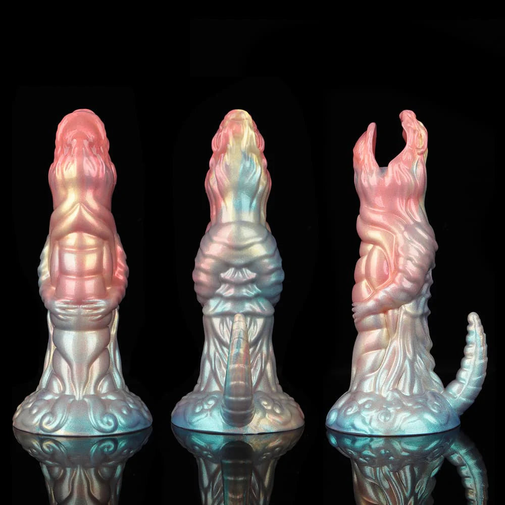 Colorful Dinosaur Inflatable Ovipositor Dildo – Fantasy Roleplay Air Pump Egg-Laying Toy(5 Eggs)