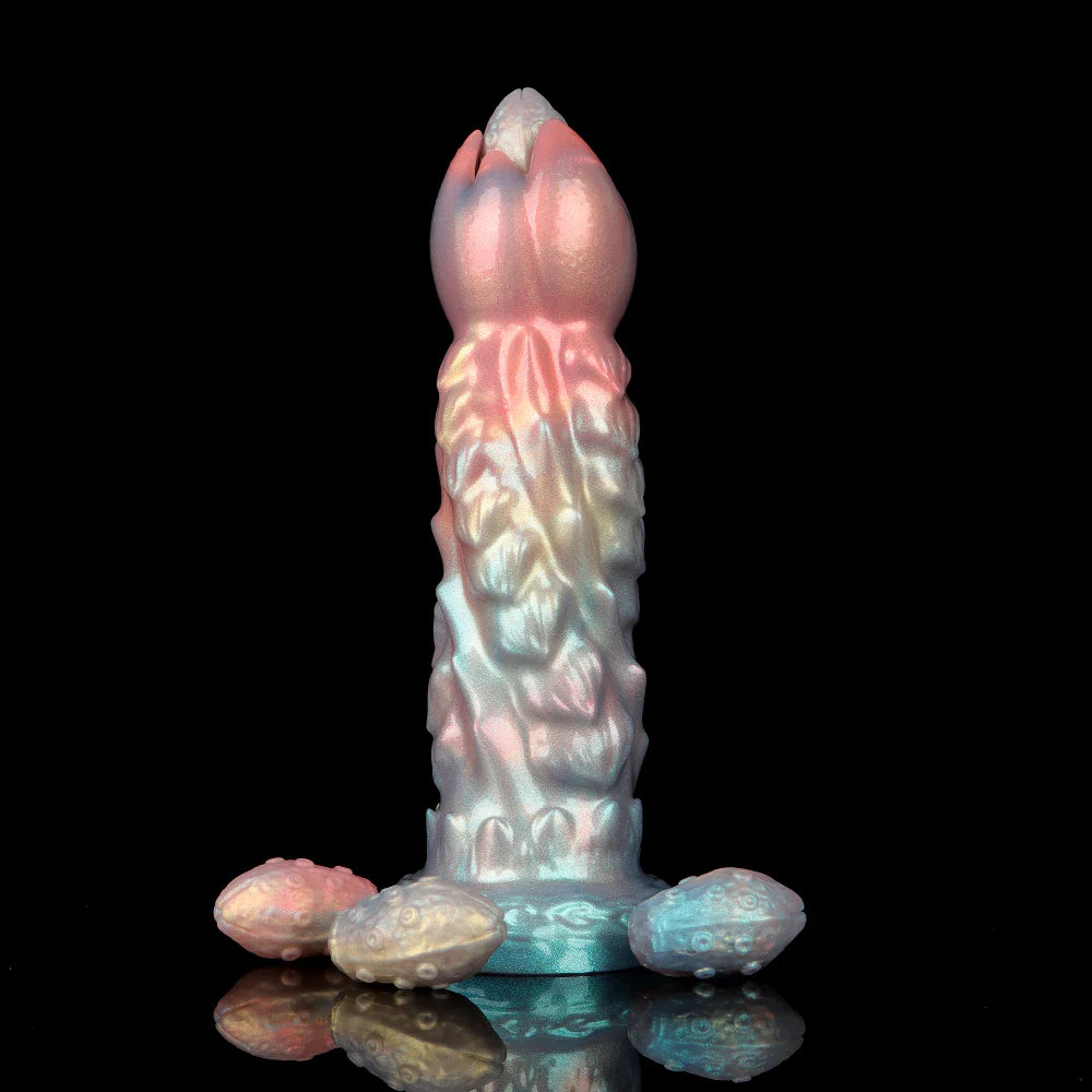 Colorful Inflatable Ovipositor Dildo – Fantasy Roleplay Air Pump Egg-Laying Toy(4 Eggs)