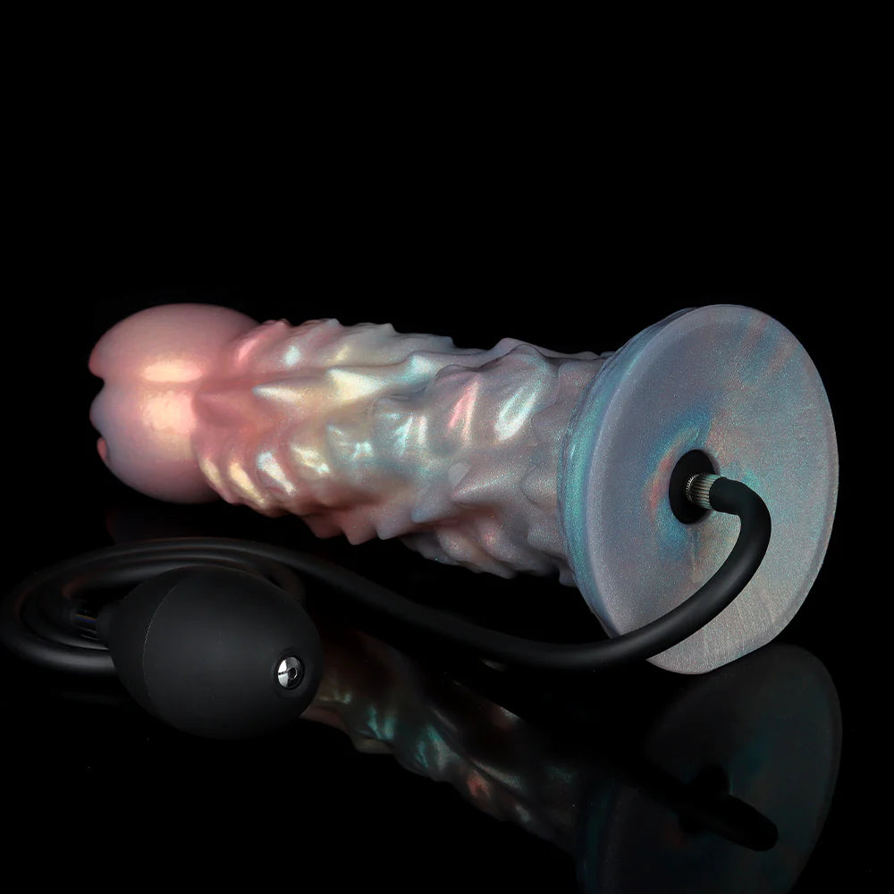 Colorful Inflatable Ovipositor Dildo – Fantasy Roleplay Air Pump Egg-Laying Toy(4 Eggs)