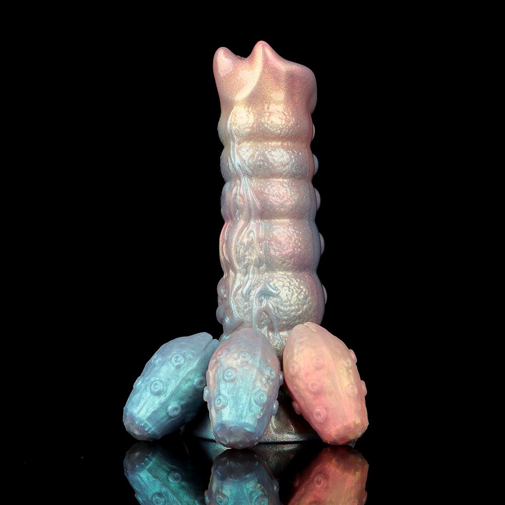 Dennis Colorful Inflatable Ovipositor Dildo – Fantasy Roleplay Air Pump Egg-Laying Toy(3 Eggs)