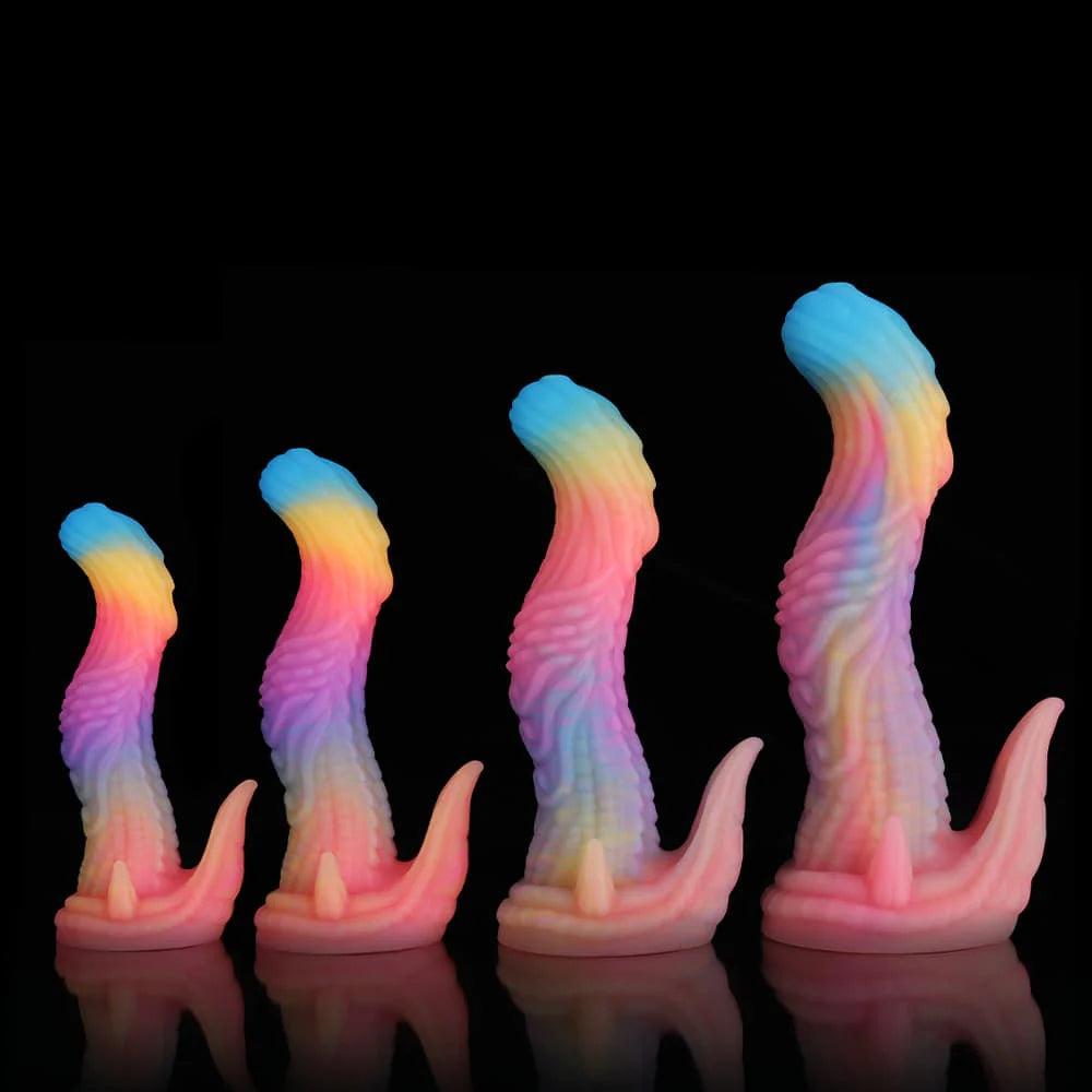 Dinosaur Fantasy Dildo – Blue Yellow Purple Gradient Design