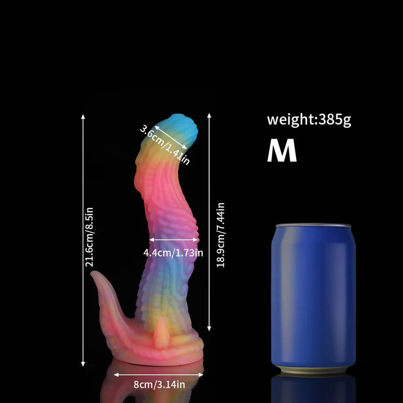 Dinosaur Fantasy Dildo – Blue Yellow Purple Gradient Design