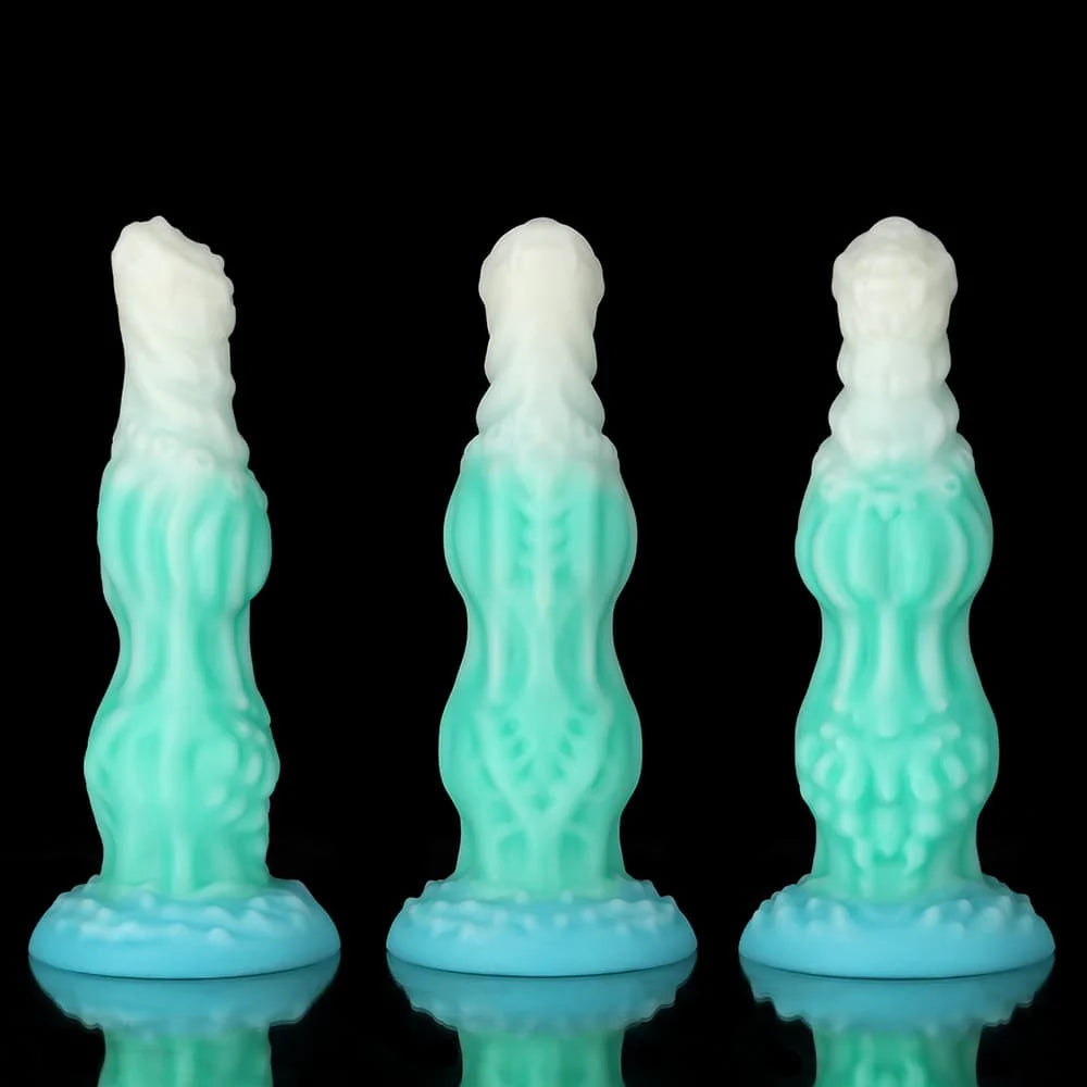Dog Blue Green Knot Dildo – Fantasy Animal Inspired Sculpted Design
