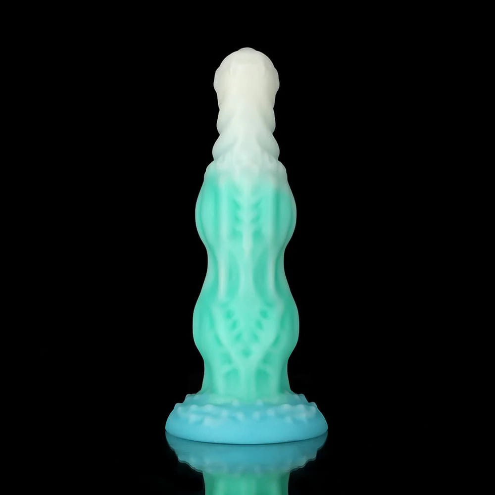 Dog Blue Green Knot Dildo – Fantasy Animal Inspired Sculpted Design