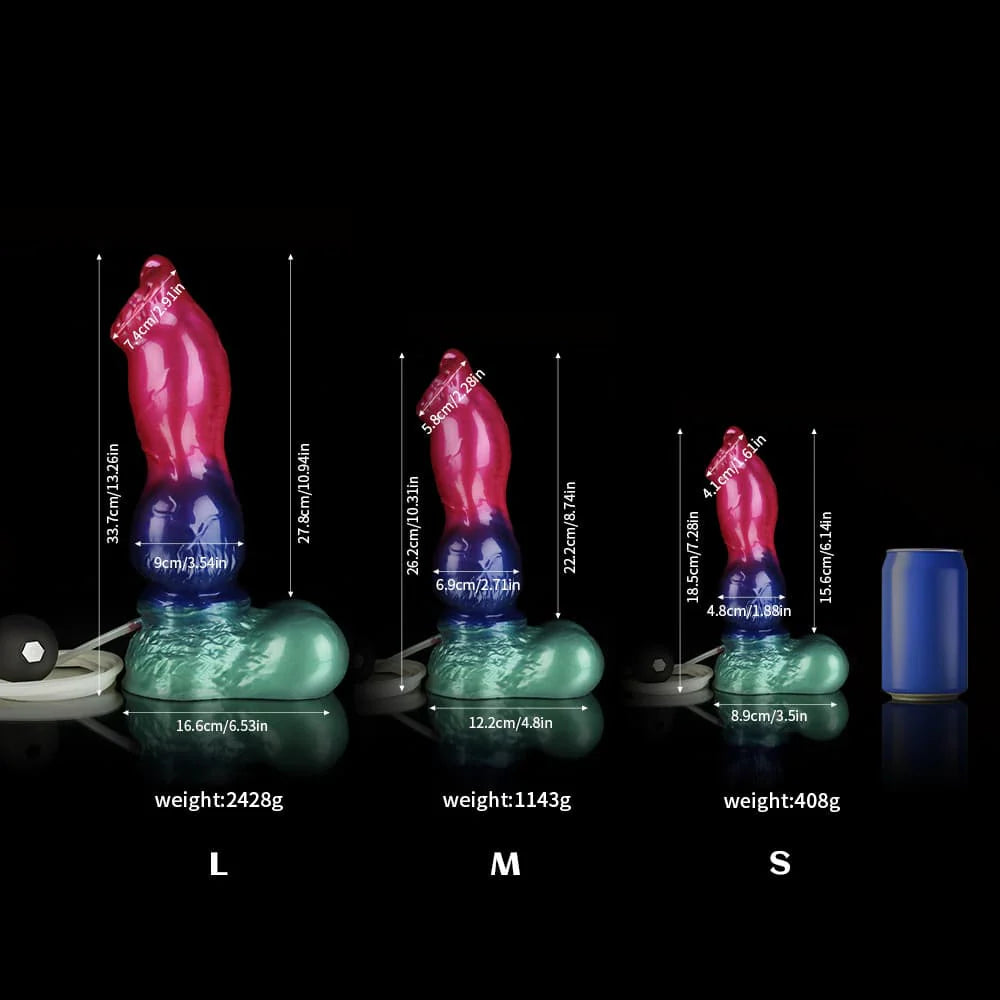 Gun Dog Gradient Purple Green Knot Dildo – Ejaculating Fantasy Dildo