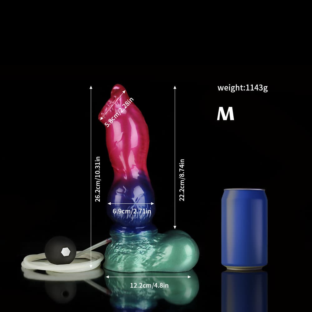 Gun Dog Gradient Purple Green Knot Dildo – Ejaculating Fantasy Dildo