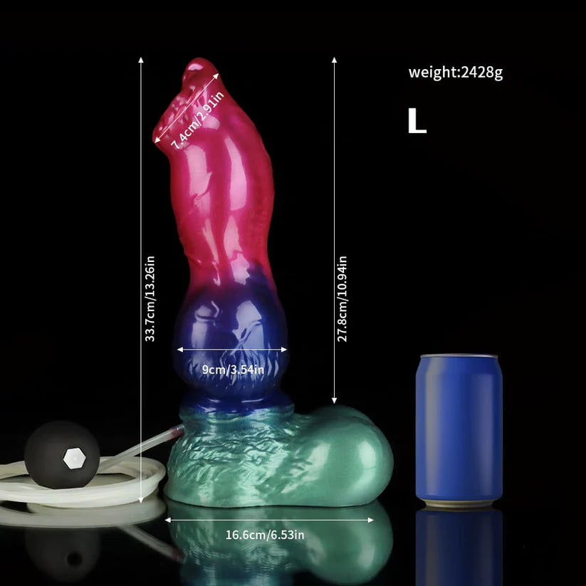 Gun Dog Gradient Purple Green Knot Dildo – Ejaculating Fantasy Dildo