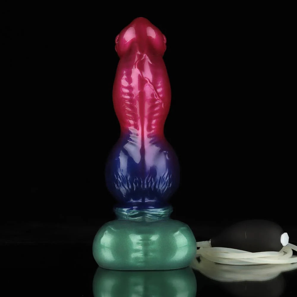 Gun Dog Gradient Purple Green Knot Dildo – Ejaculating Fantasy Dildo