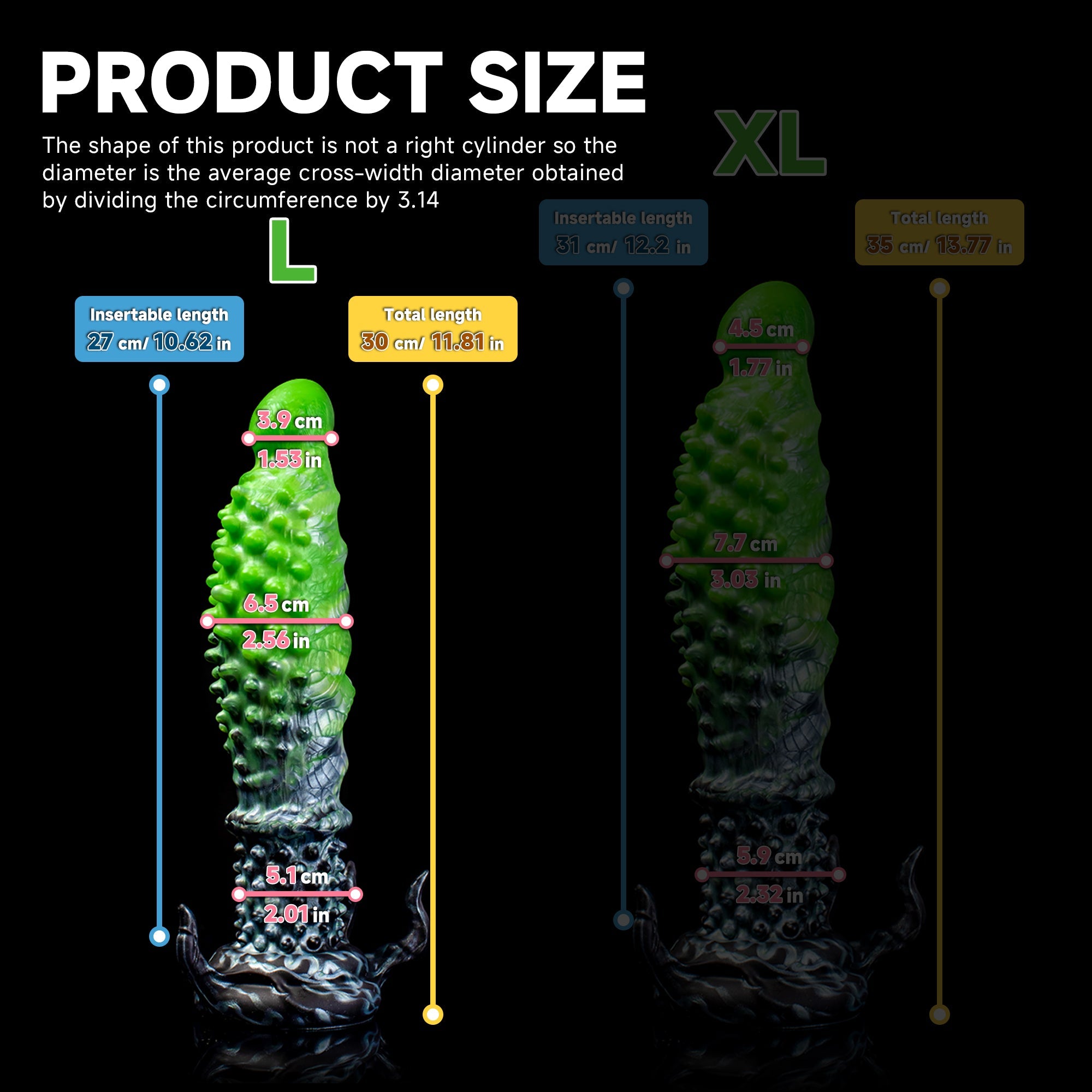 "Abyss" Spiked Dildo | Black Monster Dildo | Platinum Silicone