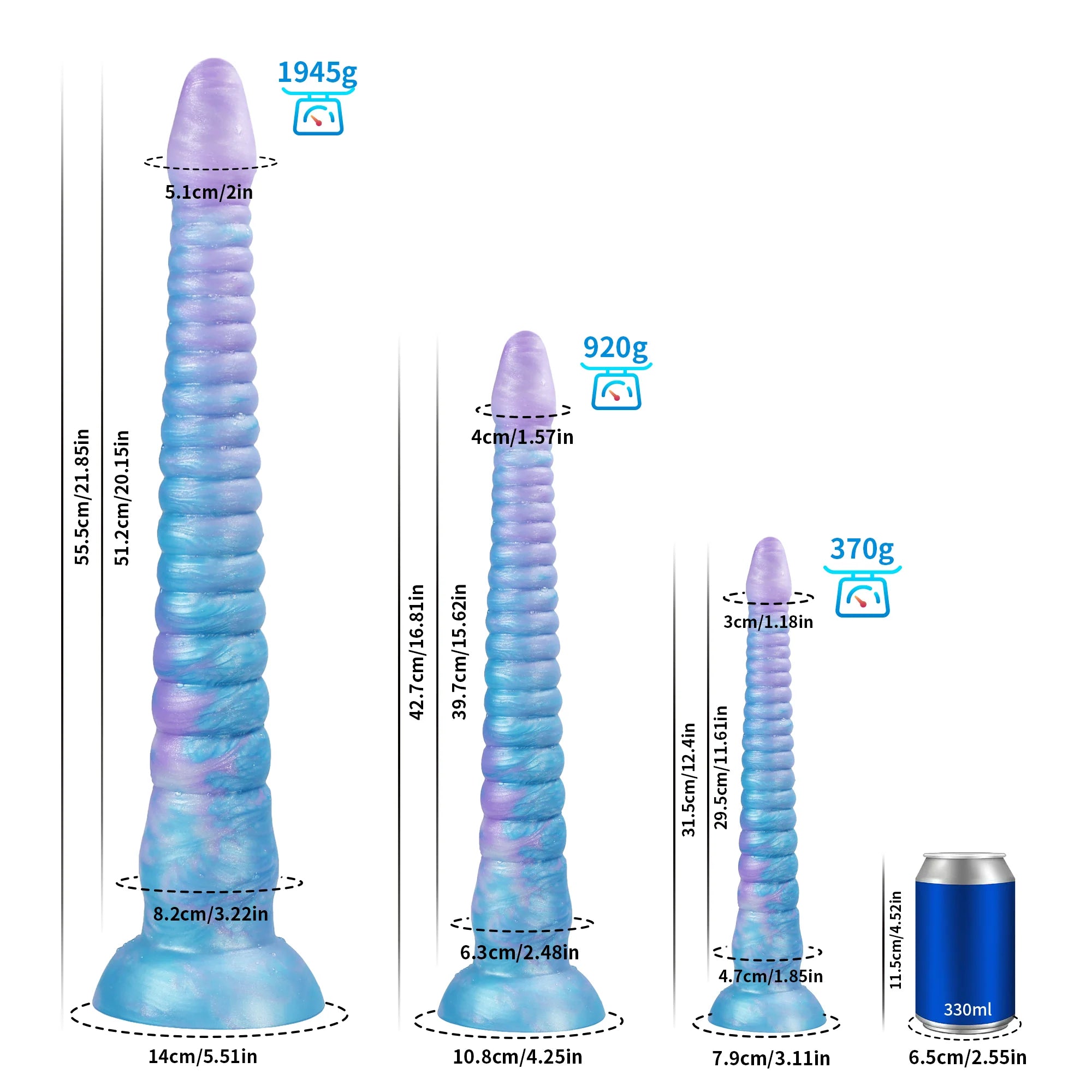Octopus Gradient Blue Purple Tentacle Dildo Anal Plug – Glow in the Dark Fantasy Design