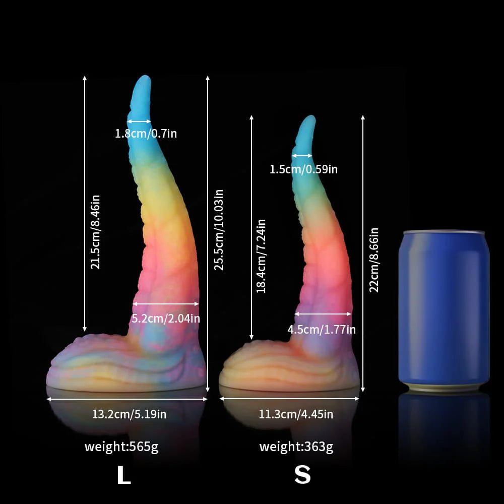 Octopus Tail Dildo – Blue Yellow Purple Gradient Design