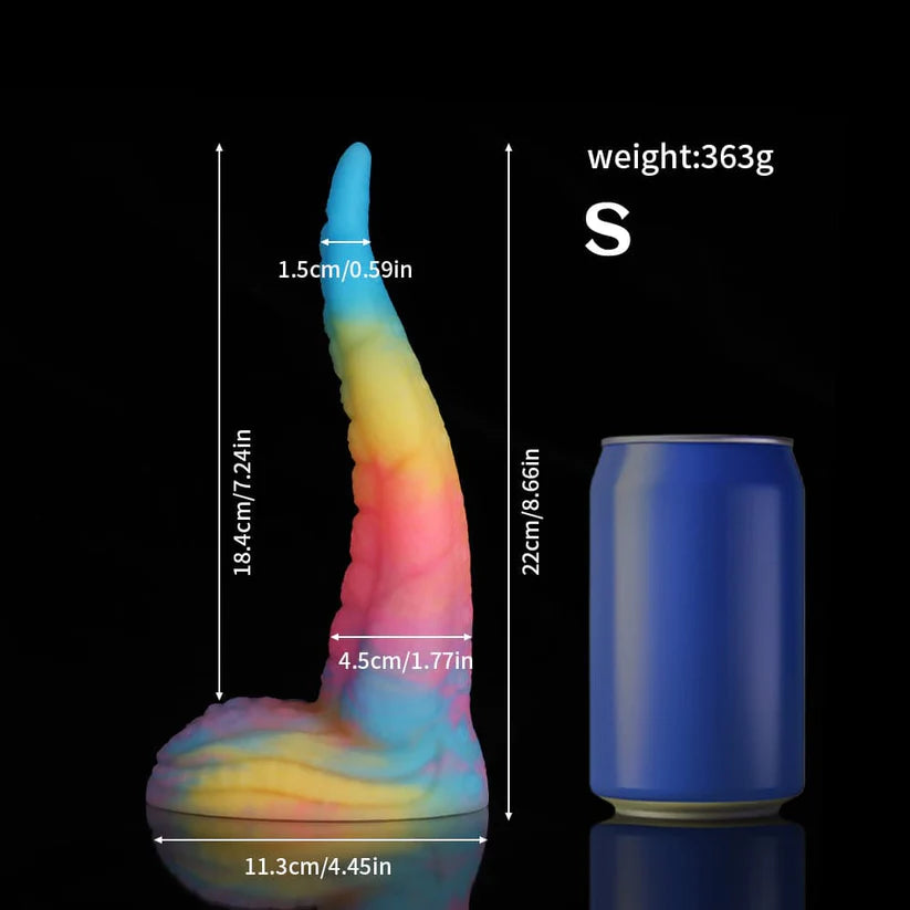 Octopus Tail Dildo – Blue Yellow Purple Gradient Design