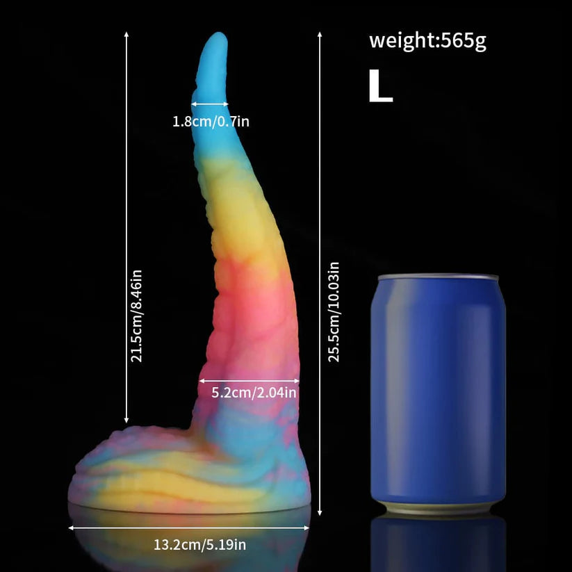 Octopus Tail Dildo – Blue Yellow Purple Gradient Design