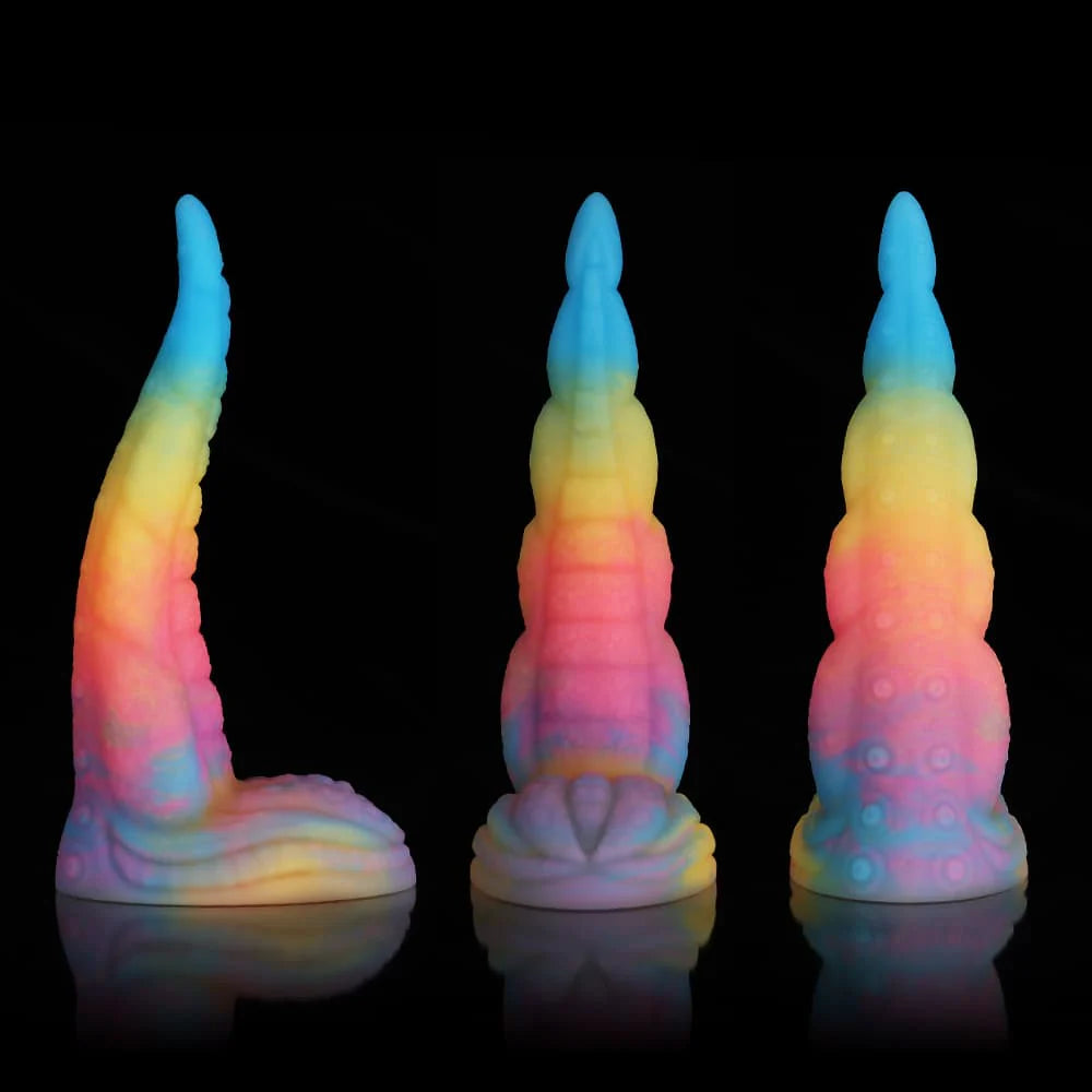 Octopus Tail Dildo – Blue Yellow Purple Gradient Design