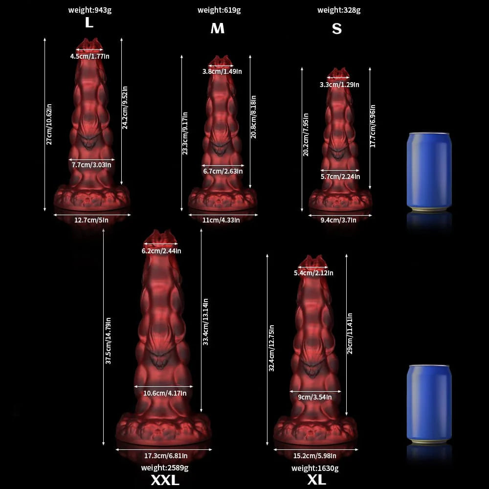 Sphinx Crimson Fantasy Dildo – Knot Dildo with Textured Fantasy Design