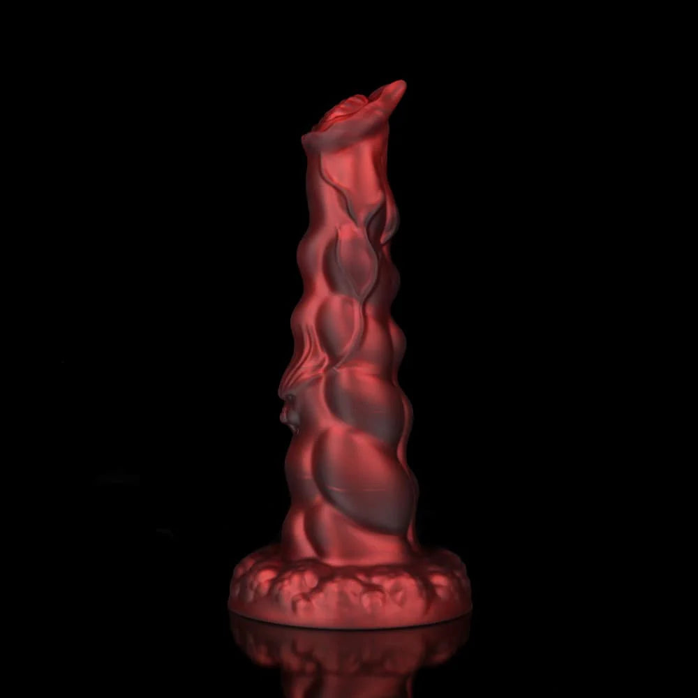 Sphinx Crimson Fantasy Dildo – Knot Dildo with Textured Fantasy Design
