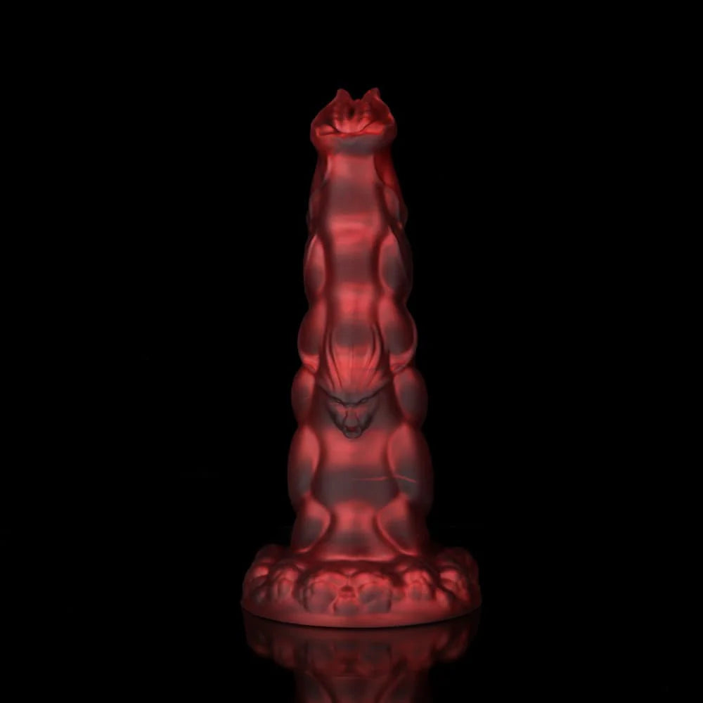 Sphinx Crimson Fantasy Dildo – Knot Dildo with Textured Fantasy Design