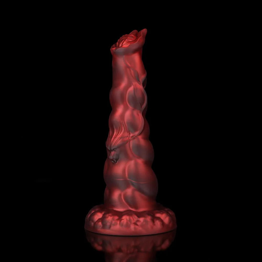 Sphinx Crimson Fantasy Dildo – Knot Dildo with Textured Fantasy Design