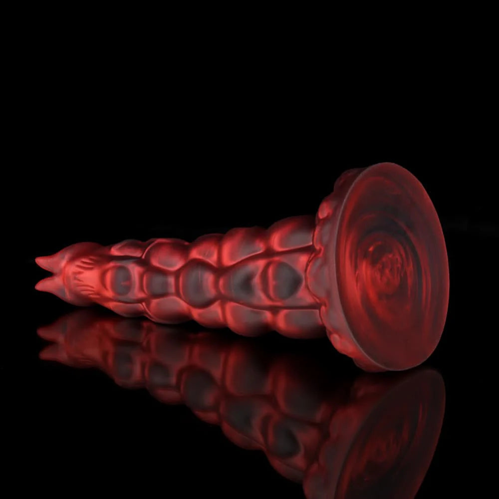 Sphinx Crimson Fantasy Dildo – Knot Dildo with Textured Fantasy Design