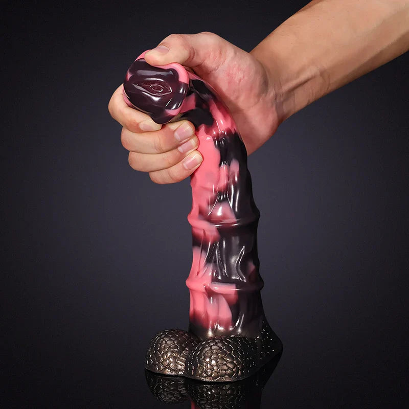 10.04 Inch Realistic Silicone Horse Dildo with Detailed Textured Testicles