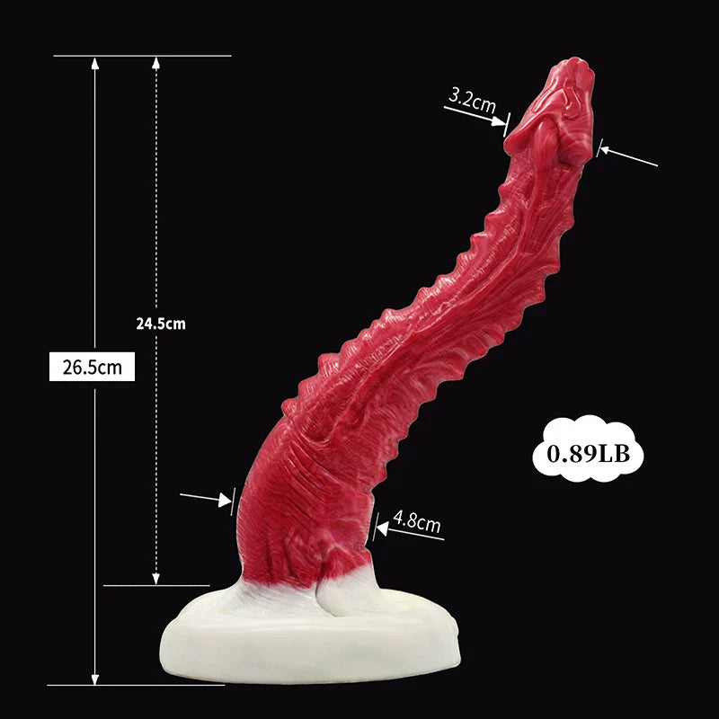 10.4 Inch Lifelike Curved Silicone Monster Dildo – Fantasy Adult Toy