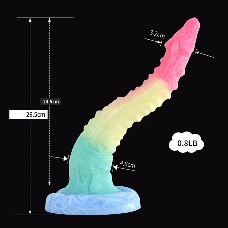 10.4 Inch Lifelike Curved Silicone Monster Dildo – Fantasy Adult Toy