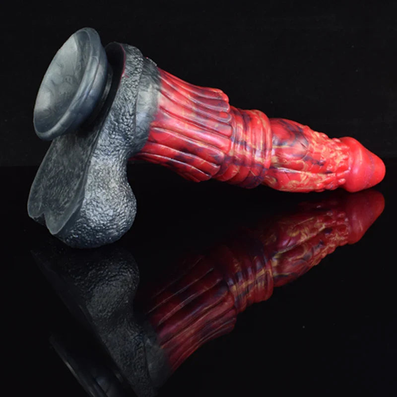10.4 Inch Silicone Dragon Dildo with Realistic Testicles – Fantasy Adult Toy