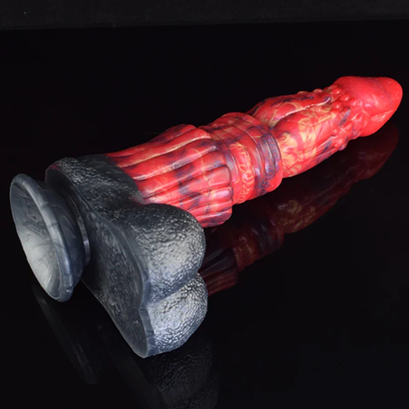 10.4 Inch Silicone Dragon Dildo with Realistic Testicles – Fantasy Adult Toy
