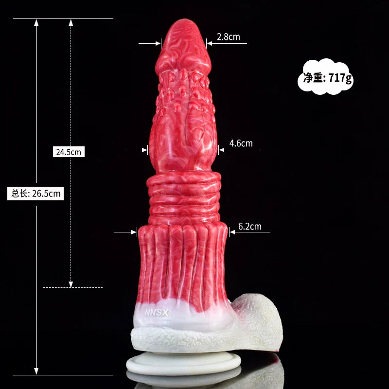10.4 Inch Silicone Dragon Dildo with Realistic Testicles – Fantasy Adult Toy