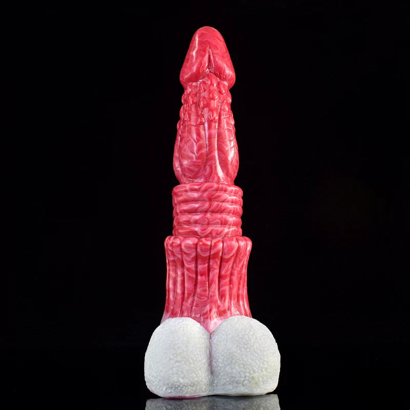 10.4 Inch Silicone Dragon Dildo with Realistic Testicles – Fantasy Adult Toy