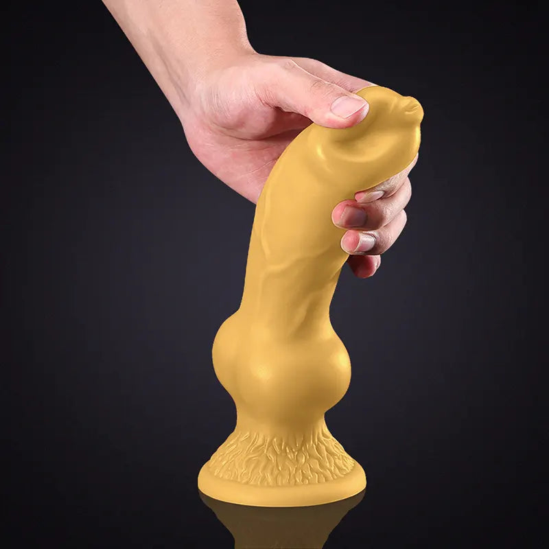 10.62 Inch Brown Silicone Dog Dildo with Big Knot – Fantasy Adult Toy-11