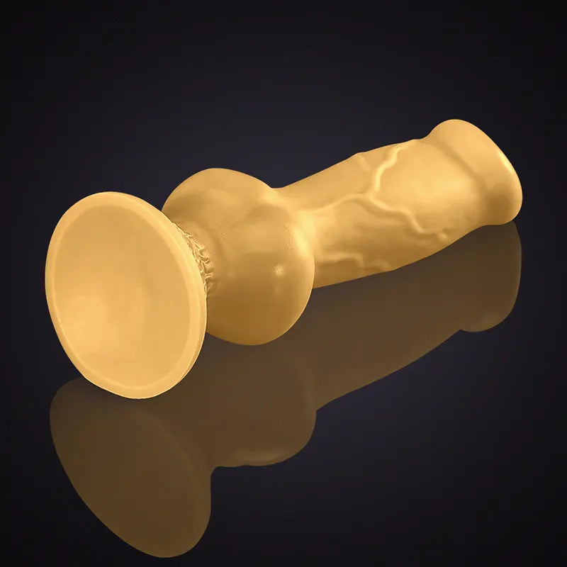 10.62 Inch Brown Silicone Dog Dildo with Big Knot – Fantasy Adult Toy