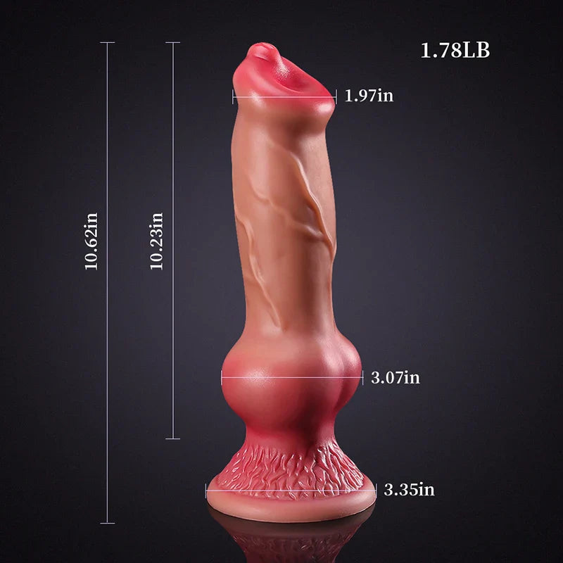 10.62 Inch Brown Silicone Dog Dildo with Big Knot – Fantasy Adult Toy