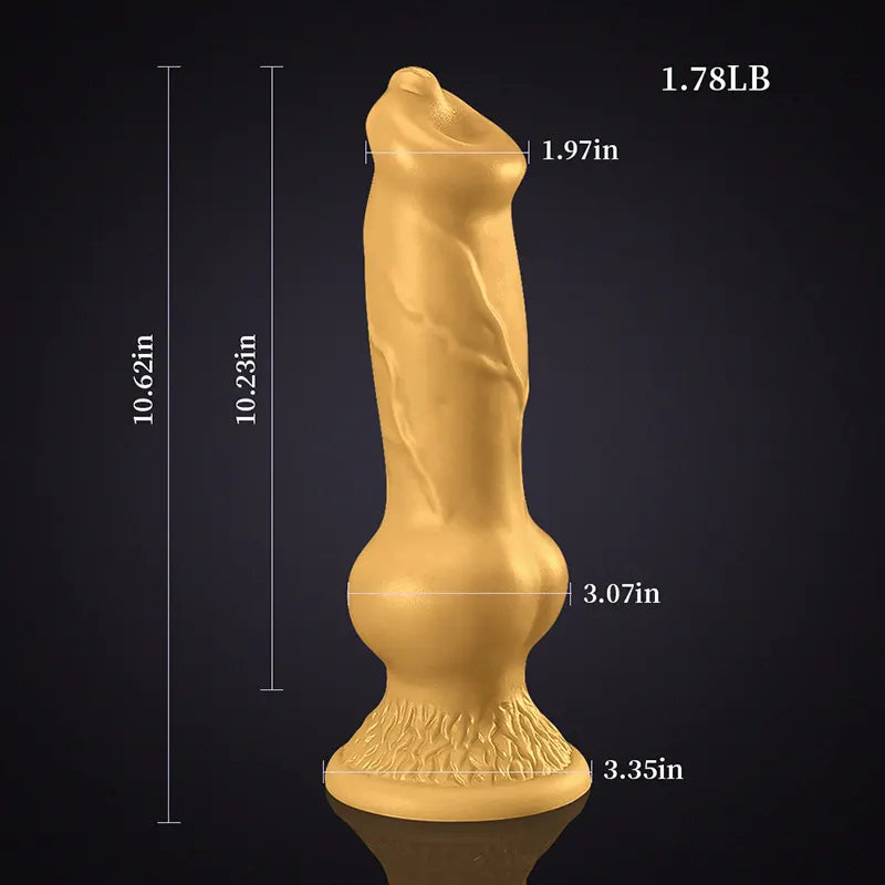 10.62 Inch Brown Silicone Dog Dildo with Big Knot – Fantasy Adult Toy