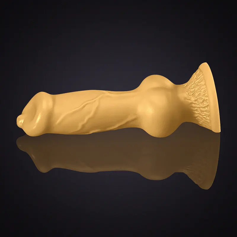 10.62 Inch Brown Silicone Dog Dildo with Big Knot – Fantasy Adult Toy