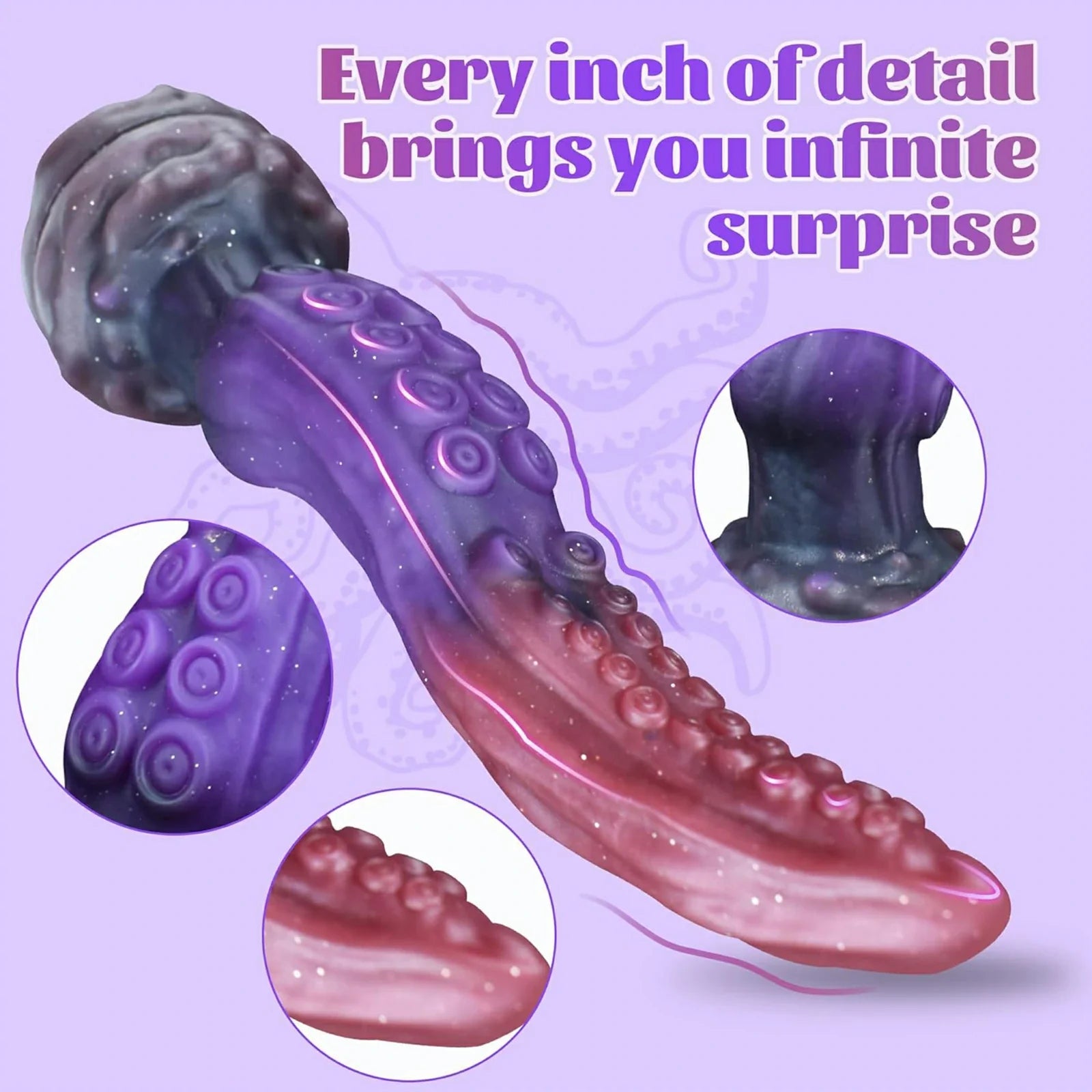 10 Inch Silicone Tentacle Dildo with Raised Suckers and Strong Suction Cup Base