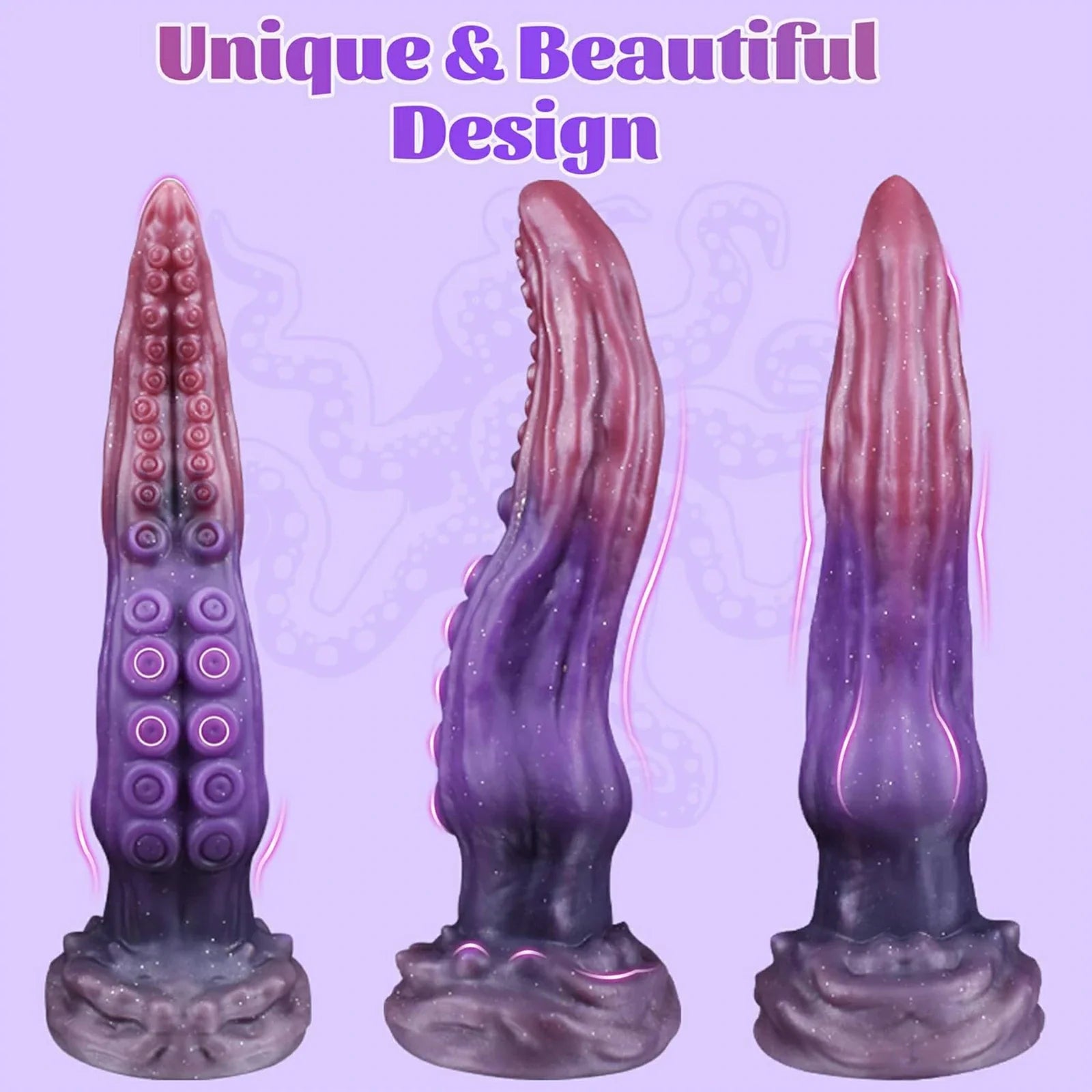 10 Inch Silicone Tentacle Dildo with Raised Suckers and Strong Suction Cup Base