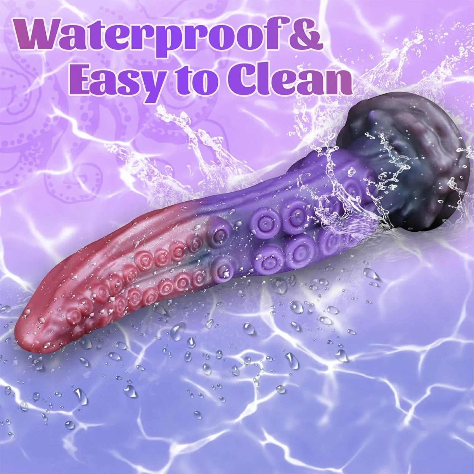 10 Inch Silicone Tentacle Dildo with Raised Suckers and Strong Suction Cup Base