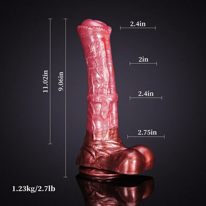 11.02-Inch Premium Silicone Horse Dildo with Realistic Testicles