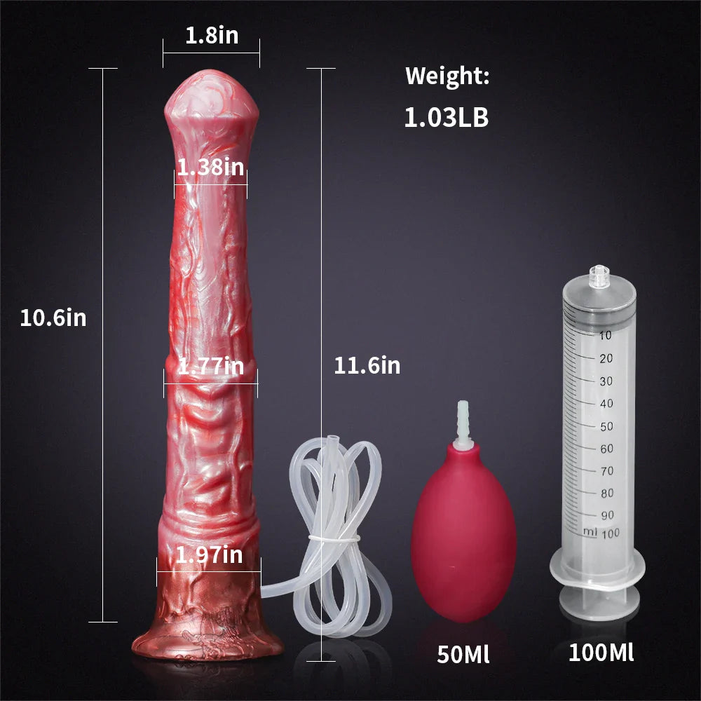 11.61-Inch Realistic Silicone Horse Dildo with Ejaculation Feature
