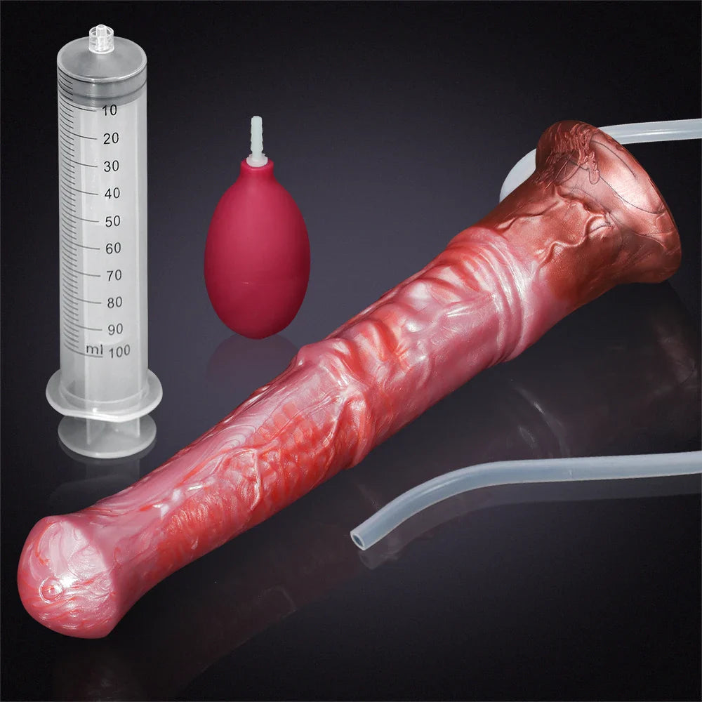 11.61-Inch Realistic Silicone Horse Dildo with Ejaculation Feature