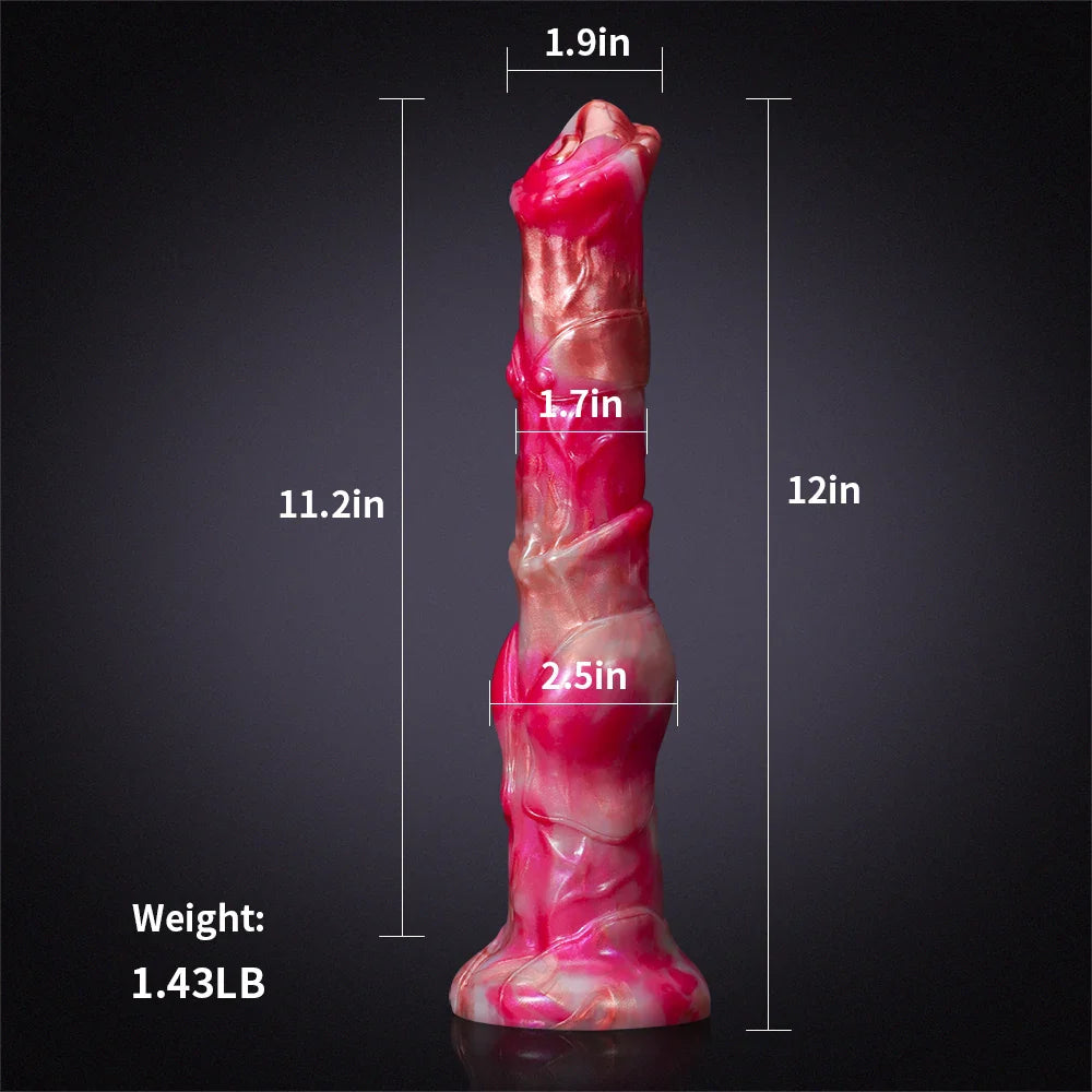 12-Inch Premium Silicone Horse Dildo – Realistic Design with Big Knot
