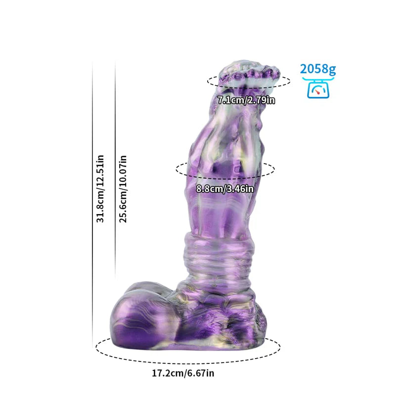 12.5 Inch Gradient Purple Horse Dildo – Fantasy Silicone Adult Toy