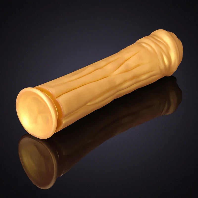 12.6-Inch Gold Horse Dildo, Super Thick Silicone Design with Large Suction Cup